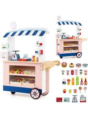 Kids Grocery Store Playset | Pretend Market Stand Toy for Imaginative Play